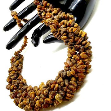 Natuurlijke Baltische amber gevlochten kraagketting 43,16 g