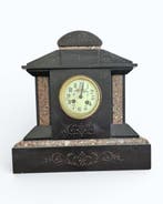 Klok - Ontwerp Marmer, Messing - 1850-1900 - Horloge in, Antiek en Kunst, Antiek | Klokken