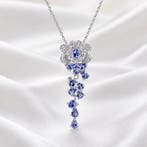 Zonder minimumprijs - Halsketting Verguld Tanzaniet - Topaas, Nieuw