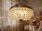 Lamp - Weelderige mandlamp in Swarovski-stijl - goudkleurig