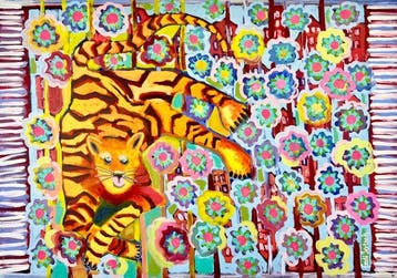Fredi Gertsch - Tiger auf dem Teppich - XL