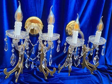 Wandkandelaar (2) - Metaal, Kristal, Plastic - Juma wandlamp