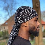 Durag / Du-rag / Do-rag / Bandana - Unisex - Zwarte mud, Ophalen of Verzenden, Nieuw