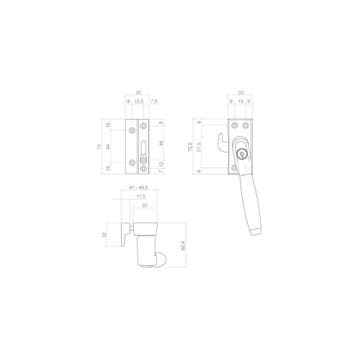 Intersteel Raamsluiting links Ton 400 SKG1 afsluitbaar -, Verzenden, Nieuw