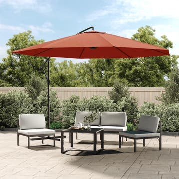 vidaXL Zweefparasol met aluminium paal 350 cm, Verzenden, Nieuw, 1 tot 2 meter, Zweefparasol