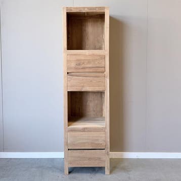 Hoge smalle boekenkast vier laden, Huis en Inrichting, Ophalen of Verzenden, Nieuw