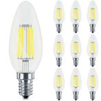 Voordeelpak 10x LED Lamp E14 Kaars Filament - Brinton -, Led-lamp, Soft of Flame, E14 (klein), Nieuw