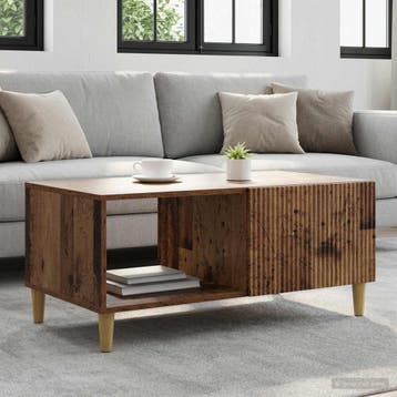 vidaXL Salontafel Oud hout 90 x 50 x 40 cm Bewerkt hout, Verzenden, Nieuw, 50 tot 100 cm, Rechthoekig