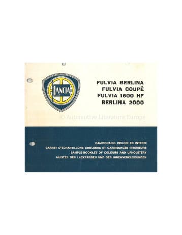 1972 LANCIA BETA KLEUREN EN BEKLEDING BROCHURE, Nieuw, Author