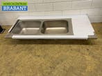 RVS Spoelblad Dubbele spoelbakken 180 x 80 cm Horeca, Ophalen of Verzenden, Nieuw zonder verpakking