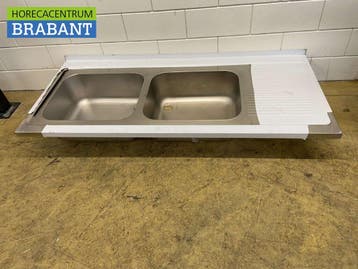 RVS Spoelblad Dubbele spoelbakken 180 x 80 cm Horeca, Ophalen of Verzenden, Nieuw zonder verpakking