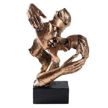 sculptuur, Abstract Lovers Sculpture – Bronze Effect Resin