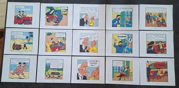 Tintin - 15 ex-libris lithographie des scènes dalbums, Boeken, Nieuw