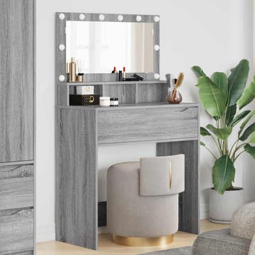 vidaXL Slaapkamer Kaptafels Grijs Sonoma 80 x 39,6 x 135 cm, Verzenden, Nieuw