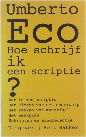 Hoe schrijf ik een scriptie ? - Umberto Eco 9789035114968, Verzenden, Gelezen, Umberto Eco