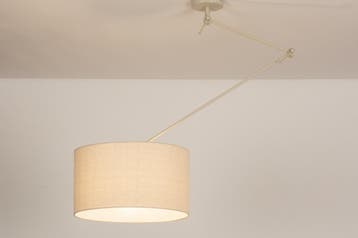 Rietveld Hanglampen - Beige, Zand - Stof, Metaal, Verzenden, Nieuw