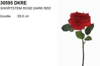 Zijden Roos Beauty Dark Rood knop per stuk, Ophalen of Verzenden, Nieuw