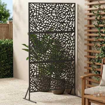 vidaXL Privacyscherm 100 x 50 x 180 cm Staal Zwart, Verzenden, Nieuw, IJzer