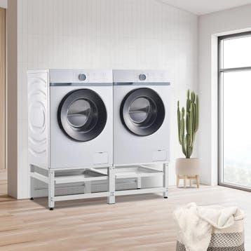 [en.casa] Wasmachine sokkel dubbel Bothel verhoger met plank, Verzenden, Nieuw