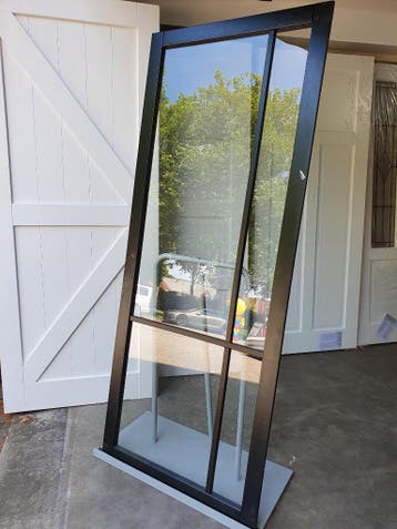 Binnendeur met glas industrieel, paneeldeur, schuifdeur, Doe-het-zelf en Verbouw, Binnendeur, Nieuw, Ophalen of Verzenden, Schuifdeur