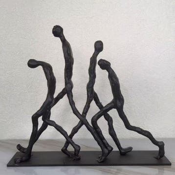 Beeld, Abstract Sculpture Ornament of Four Walking Figures -, Antiek en Kunst