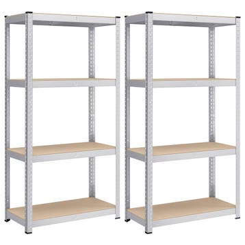 2x Opbergrek en stellingkast - hoogte 160 cm - metaal met, Verzenden