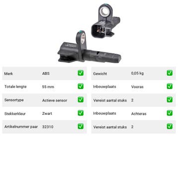 ABS-sensor Volvo EX40 EV (536) Van 2024-04 tot  - ABS-sensor, Verzenden, Nieuw, Volvo