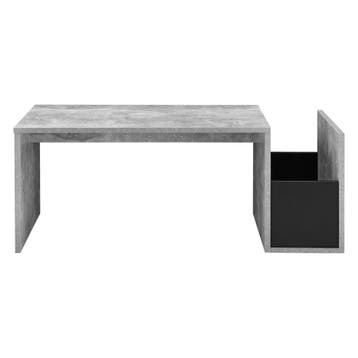 Salontafel Bollnas met opbergvak 90x45x35 betonlook zwart, Verzenden, Nieuw