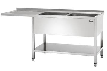 Bartscher RVS Spoeltafel | 2 Spoelbakken Rechts | Bodemschap, Ophalen of Verzenden, Nieuw in verpakking