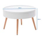 Witte Salontafel | Compact | Opbergruimte | Nieuw, Eenpersoons, Minder dan 75 cm, Hoekbank, Nieuw