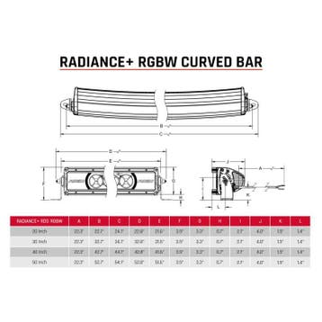 Rigid Industries Radiance+ Curved 20in. RGBW Light Bar, Ophalen of Verzenden, Nieuw