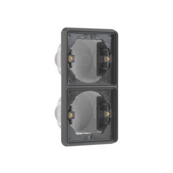 Niko New Hydro inbouwkader dubbel zwart IP55 verticaal, Ophalen of Verzenden, Nieuw