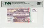 1998 Suriname 100 Gulden Pick 139b Pmg Gem Unc 66 Epq, Verzenden