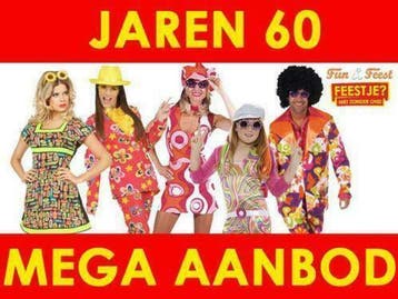 Jaren'60 kleding- Mega aanbod carnavalskleding jaren'60, Ophalen of Verzenden, Nieuw, Kleding