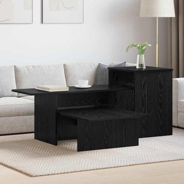 vidaXL Wandtafel Zwart Eiken 91,5 x 35 x 38,5 cm Bewerkt, Minder dan 50 cm, Verzenden, Nieuw, Minder dan 50 cm