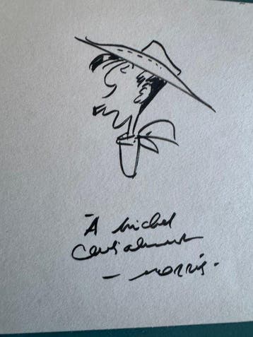 Morris - Lucky Luke - Dessin original dédicacé, Nieuw