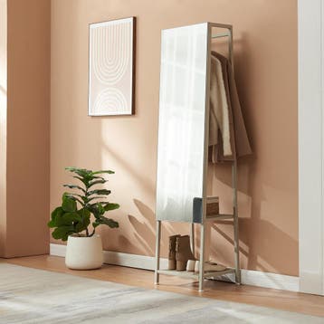 Garderobespiegel Klilbojle met kledingrek 160x40x35 cm haver, Huis en Inrichting, Woonaccessoires | Spiegels, Verzenden, Nieuw