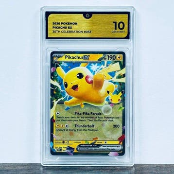 Pokémon Graded card - Pikachu ex 053 - 30th Anniversary –, Nieuw
