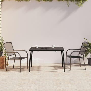 vidaXL 3-delige Tuinset staal antracietkleurig, Tuin en Terras, 2 zitplaatsen, Verzenden, Nieuw, Rvs