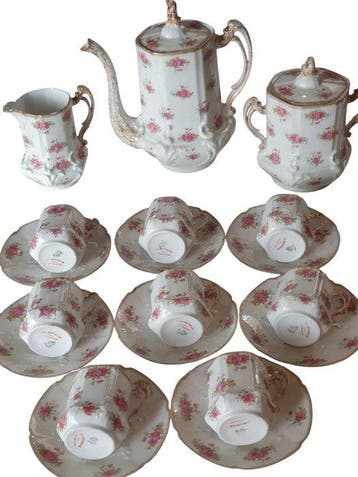 Bousquie - Theeservies (19) - Limoges France - Porselein -