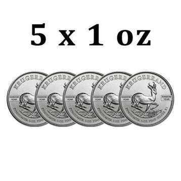 Zuid-Afrika. 1 Rand 5 x 1 oz South African 1 Rand Silver