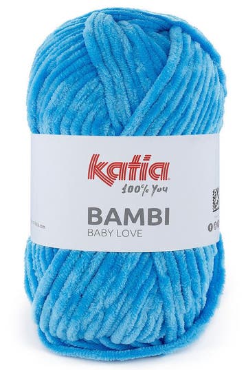 Katia Bambi - 346 waterblauw - Chenille Garen, Ophalen of Verzenden, Nieuw