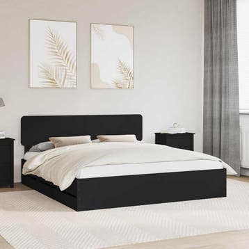 vidaXL Bedframe met lade Zwart 180 x 200 cm Geconstrueerd, Verzenden, Nieuw, Zwart, Hout