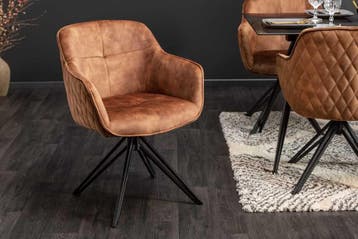 Draaibare design stoel EUPHORIA bruin fluweel met armleuning, Huis en Inrichting, Stoelen, Ophalen of Verzenden, Nieuw