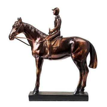 sculptuur, Equestrian Horse & Rider Sculpture – Bronze