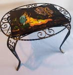 Bijzettafel - Tegels met lakafwerking/keramiek, smeedijzer -, Antiek en Kunst