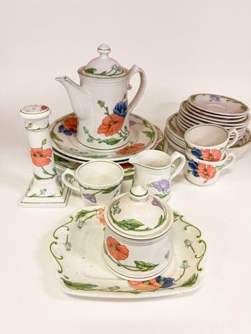 Villeroy & Boch - Villeroy & Boch - Waiter (26) - Klaproos -, Antiek en Kunst