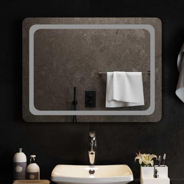 vidaXL LED Badkamer Spiegel Transparant 80 x 60 cm gehard, Huis en Inrichting, Verzenden, Nieuw