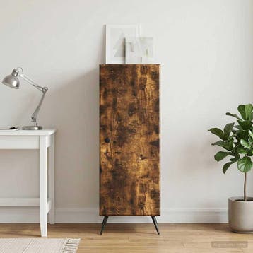vidaXL Dressoir Gerookt eiken 33 x 34,5 x 90 cm Bewerkt hout, Huis en Inrichting, Verzenden, Nieuw, Overige houtsoorten, Minder dan 50 cm