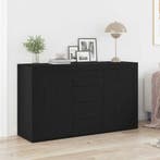 vidaXL Dressoir met lade Zwart Eiken 120 x 36 x 69 cm, Huis en Inrichting, Kasten | Dressoirs, Verzenden, Nieuw, Overige houtsoorten